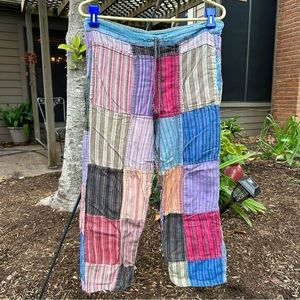 *SOLD* Kathmandu Imports Womens Colorful Patchwork Capri Pants